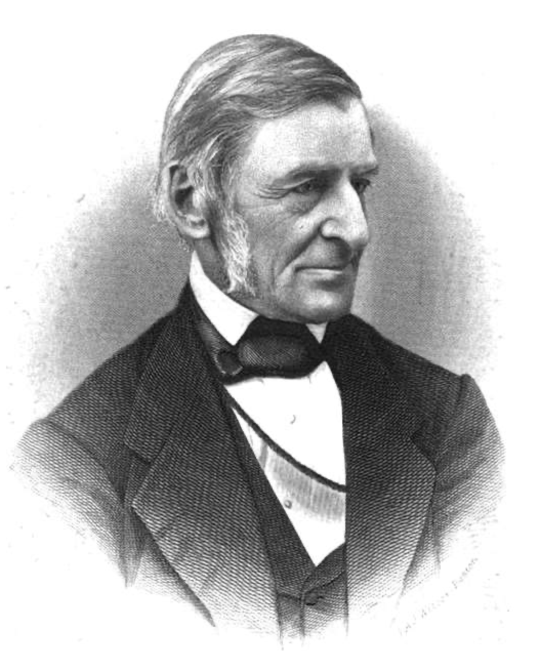 Engraved portrait of Ralph Waldo Emerson
